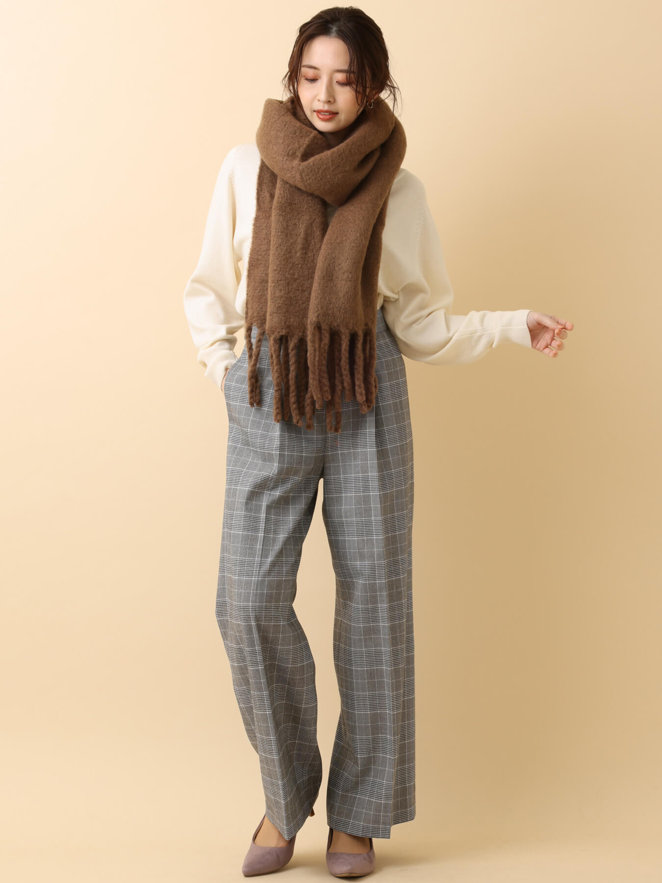 モデル身長：162cm
着用サイズ：38サイズ(Mサイズ)