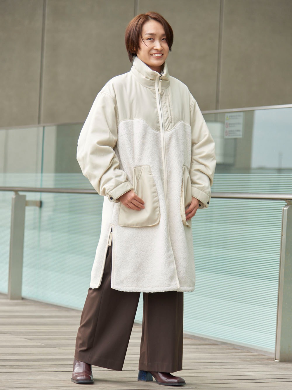 LANVIN いやらしい en Blewツィードキルティングジャケット中綿入り36美品