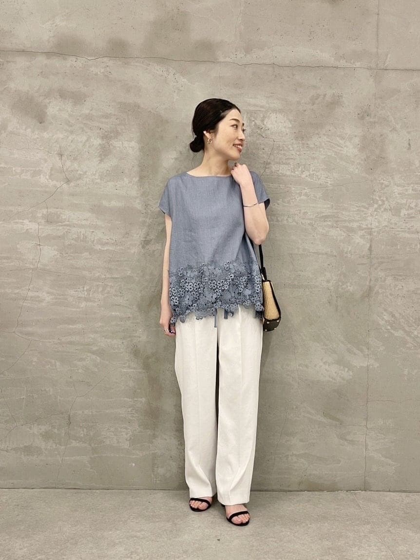 美品】ビアズリー WEB限定 ドット花刺繍カットソー ブラック 黒 