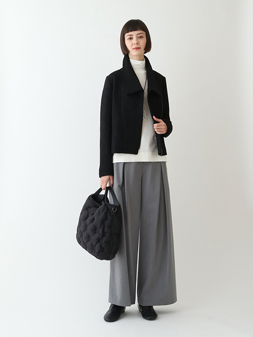 HIROKO BIS ヒロコビス　新品・未使用品　ジャケット　ライダース風 セール】 【洗える】レースボンディングライダース風ジャケット