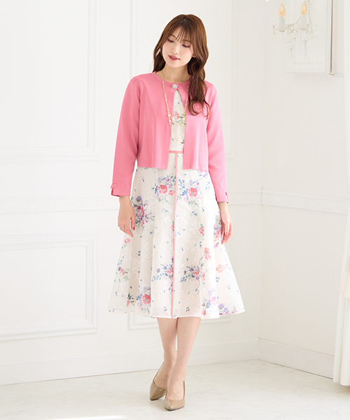 プリーツ＆配色切替ワンピース （ミニ丈・ひざ丈ワンピース）｜Rose  