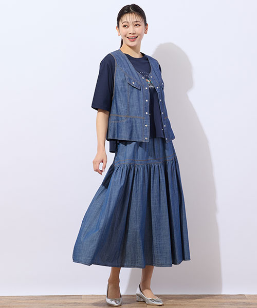 【関税込み】Sportmax ブルー Scire デニムベスト 241301F068001_1.jpg