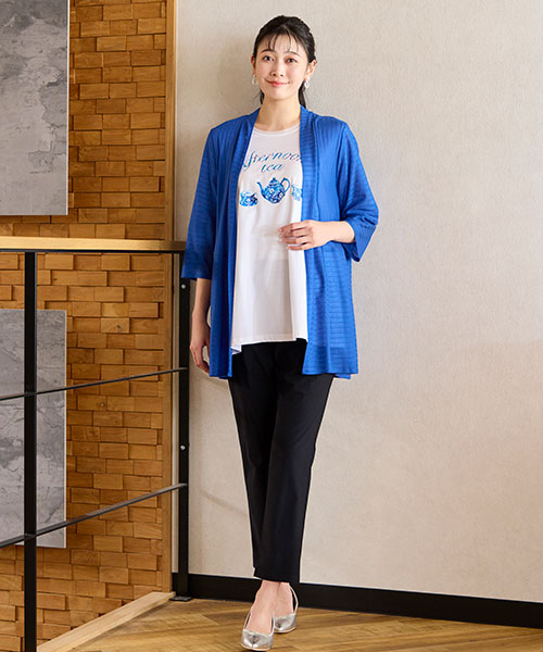 洗える・限定カラーあり】テープ刺繍シアーカーディガン