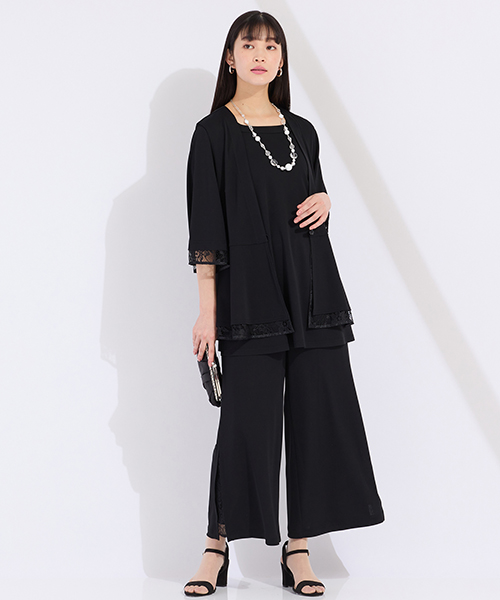 ウォッシャブル　リングチュールリーフプリントTシャツ セール】 ウォッシャブル リングチュールリーフプリントTシャツ