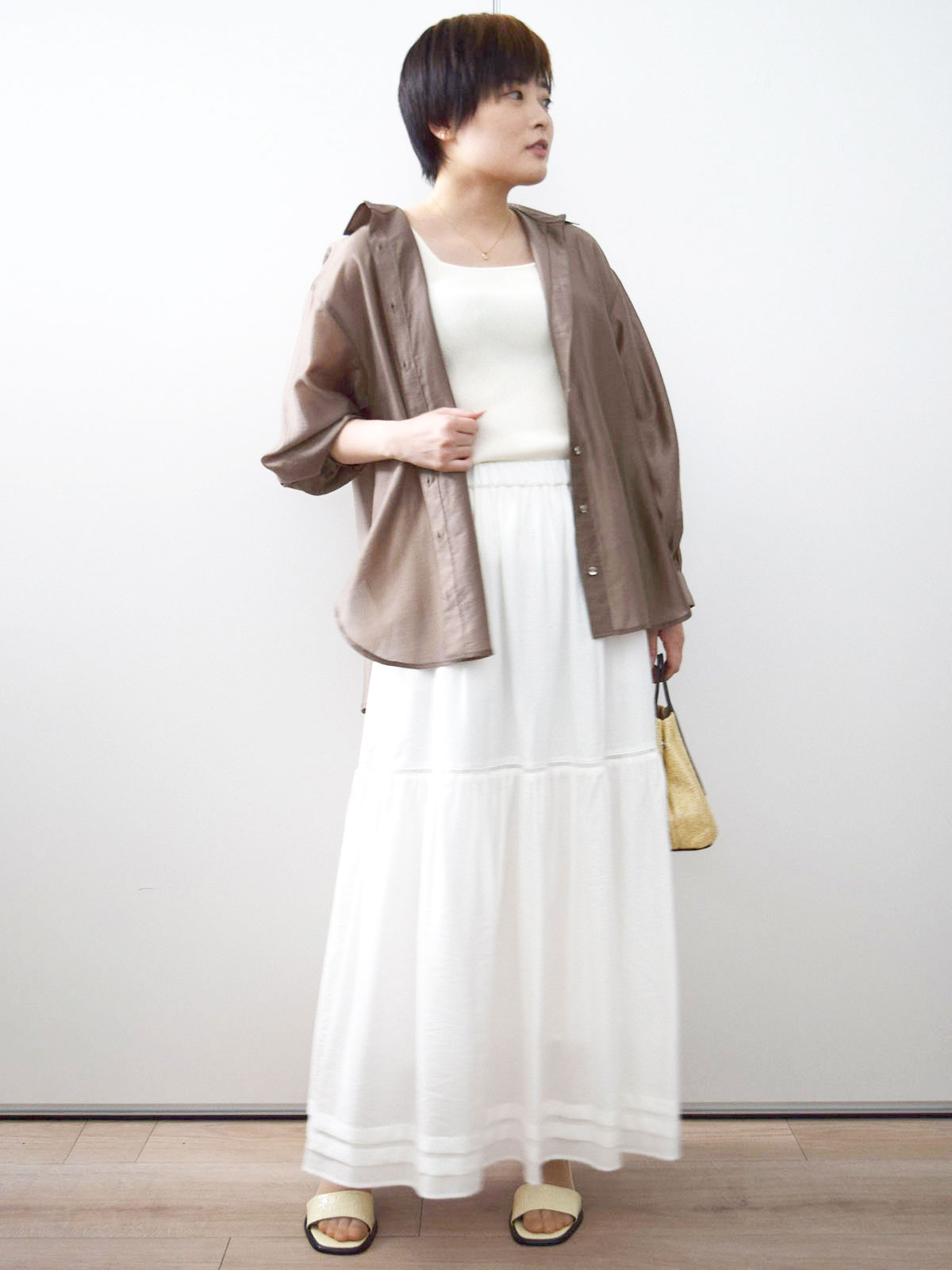 MK MICHEL  / エムケーミッシェルクラン キーネックデザインブラウス/撥水/UVカット/洗える キーネックデザインブラウス/撥水/UVカット/洗える(ブラウス