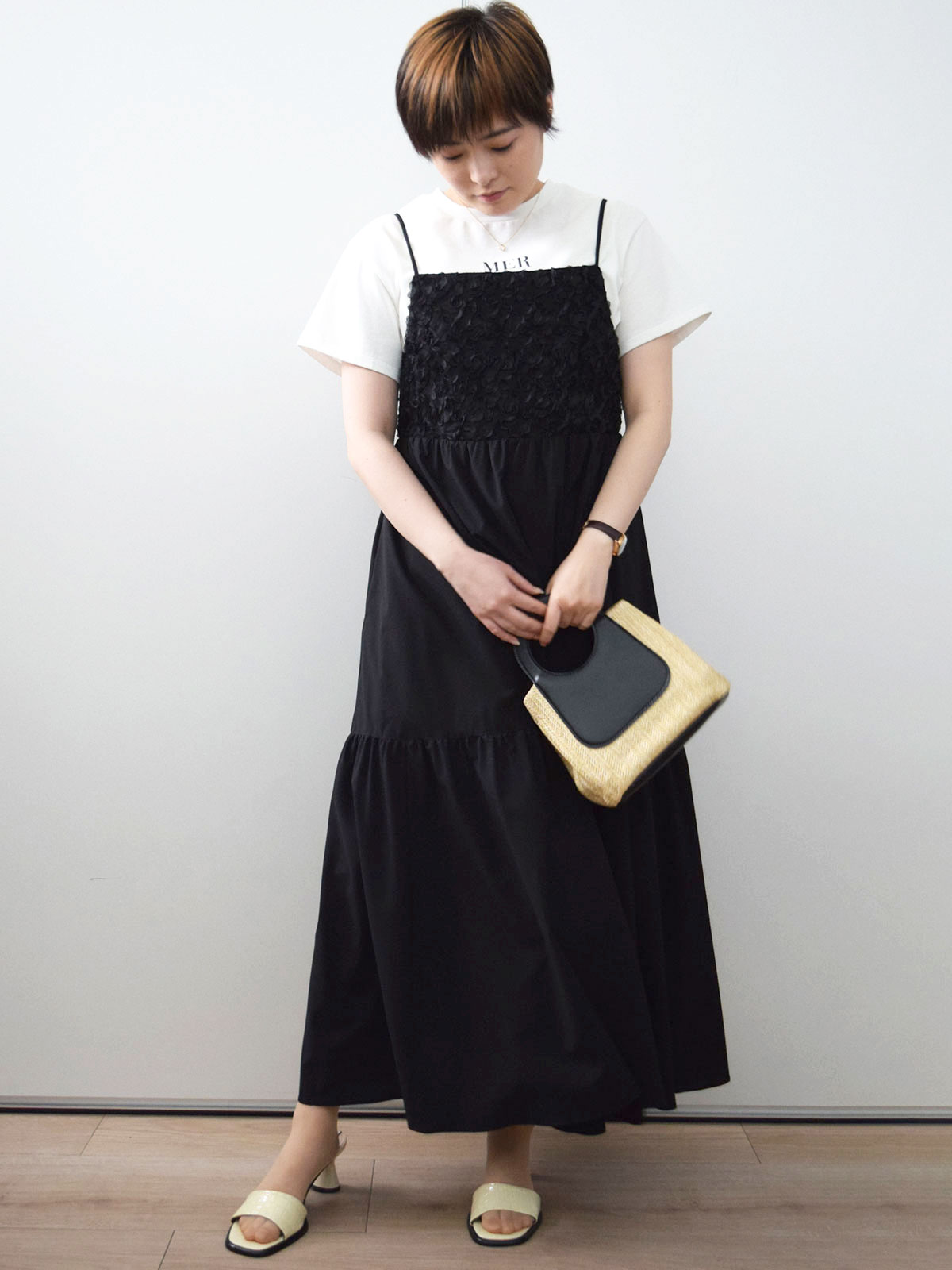美品　プランテーション　シャツ ワンピース　コットン　一点物　七分袖　洗える　M 美品 プランテーション シャツ ワンピース コットン 一点物 七分