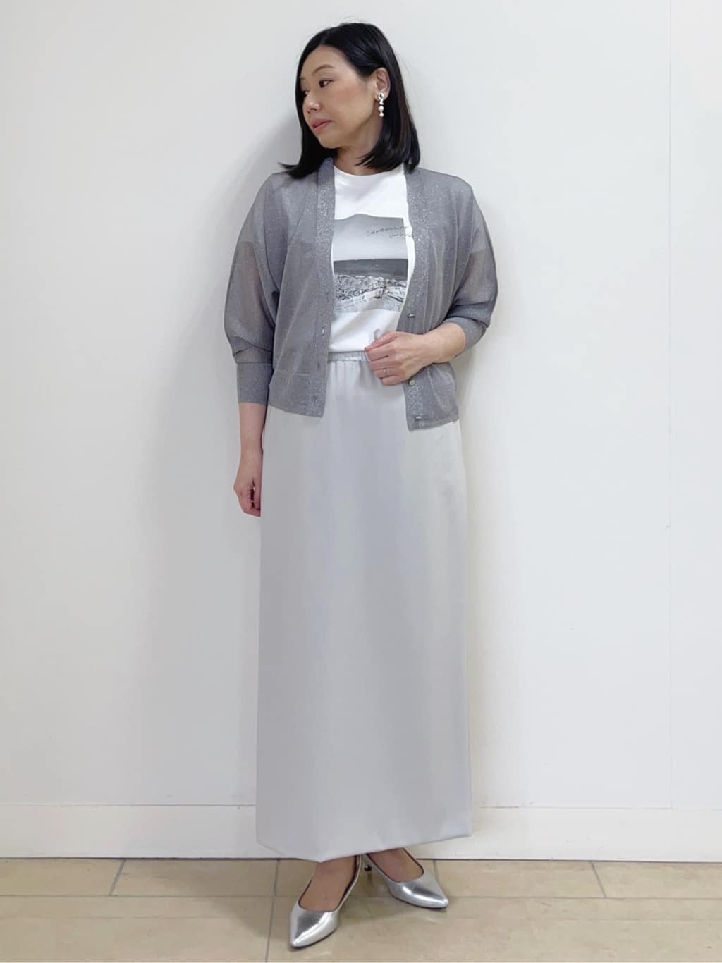 身長:159㎝,着用サイズ:M（38)サイズ