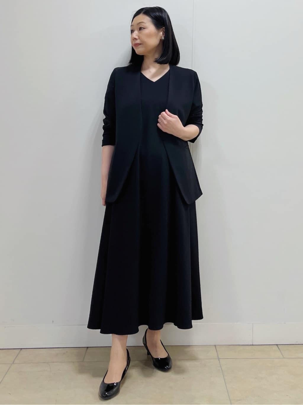 身長:159㎝,着用サイズ:M（38)サイズ