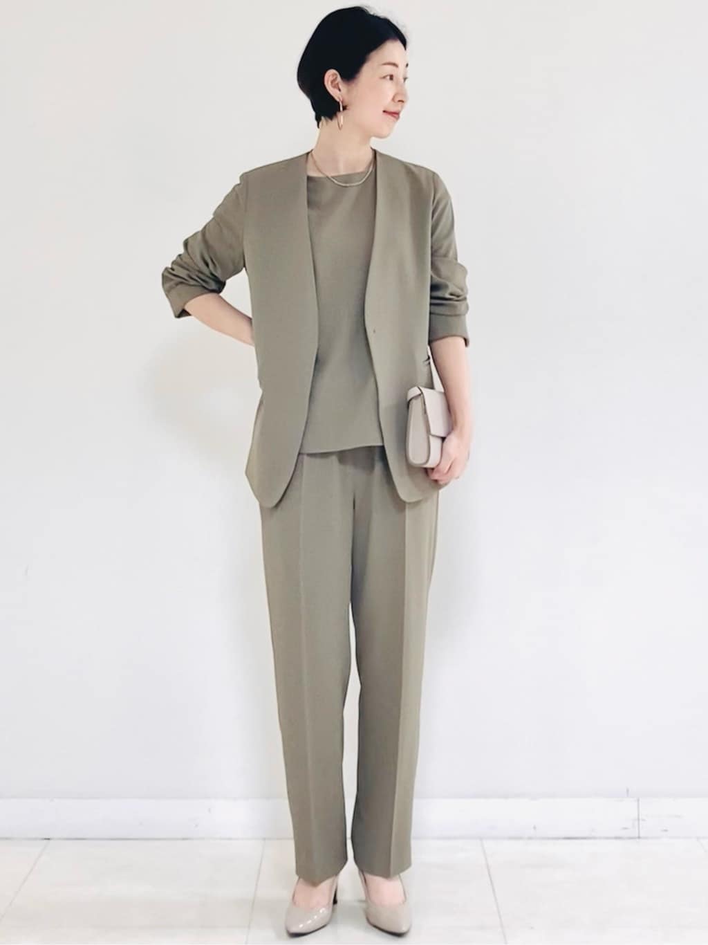 身長:161㎝,着用サイズ:M（38)サイズ