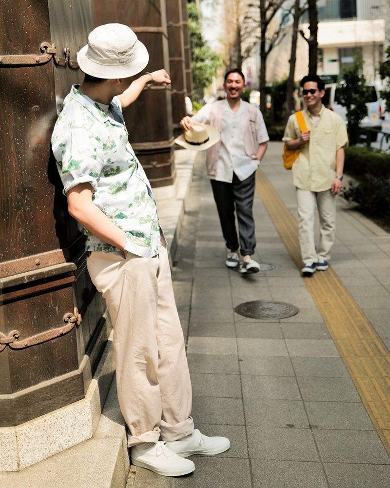 4.5万円）papas パパス パッチワークリネンシャツ 麻100％ コットンリネンパッチワークチェックシャツ （シャツ・ブラウス
