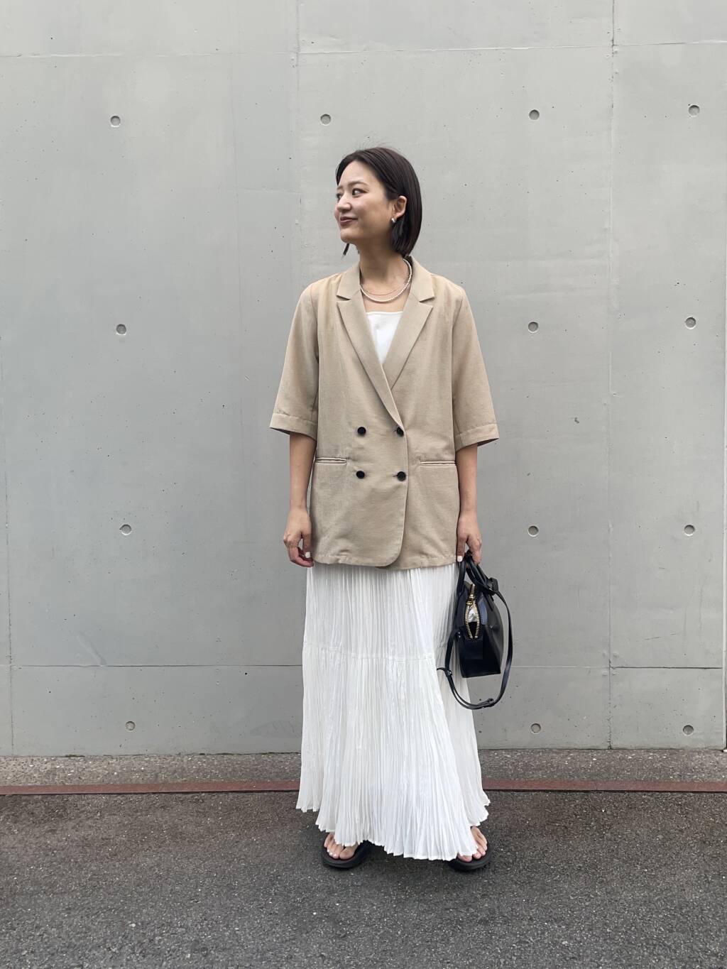 ATON】LINEN VELVET | SIDE SLIT SKIRT（ATON LINEN VELVET SIDE