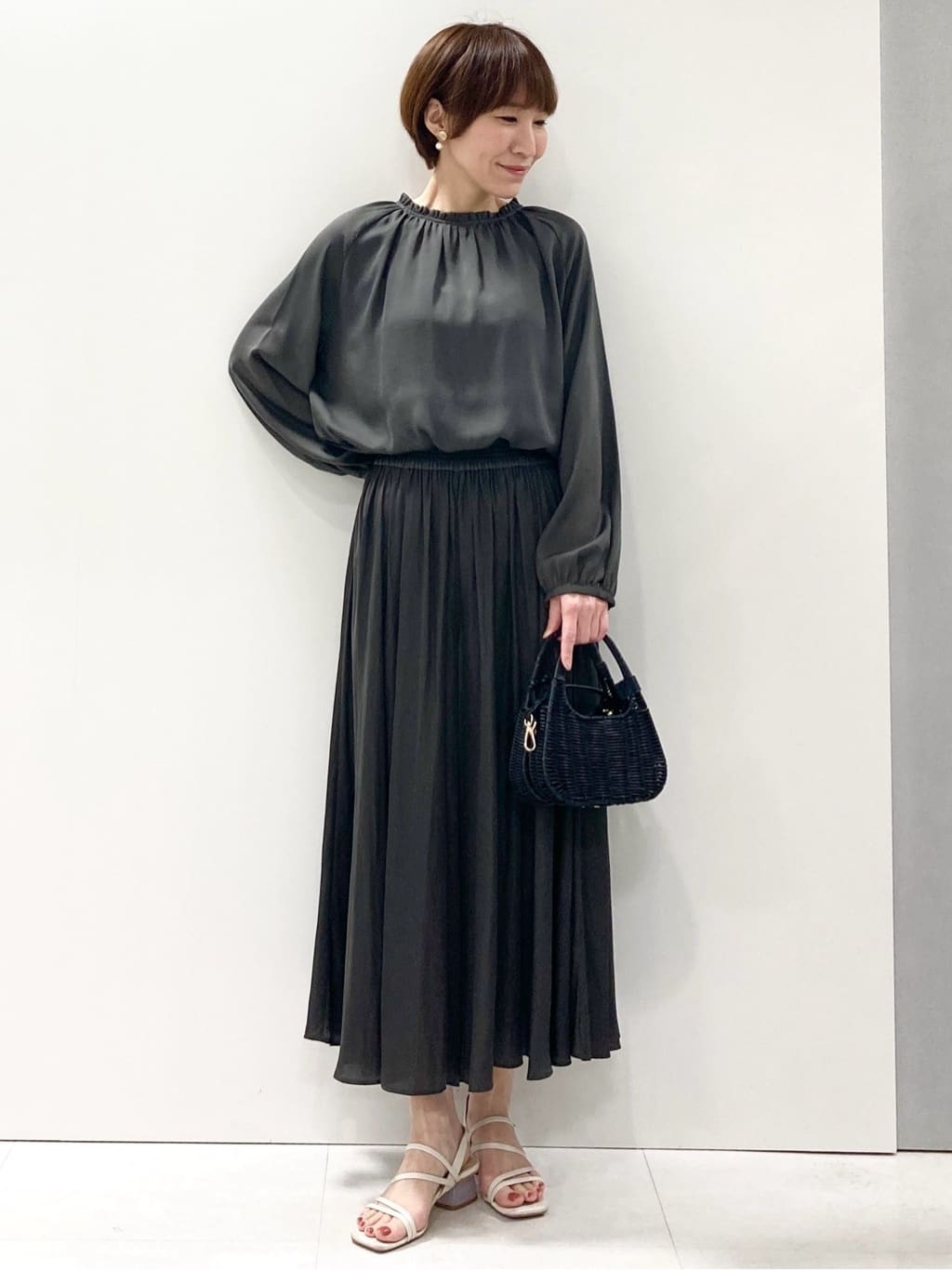 リーフ柄シフォンブラウス/洗える （シャツ・ブラウス）｜MK