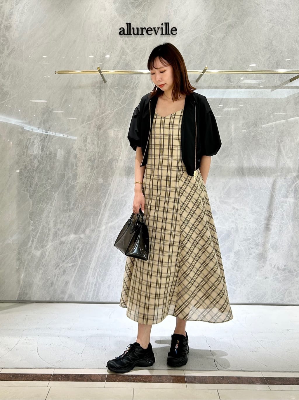【美品】allureville タイプライターティアードワンピース　レッドS タイプライターティアードワンピース|allureville OFFICIAL SITE