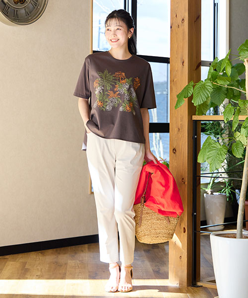 【人気アイテム・洗える・アンサンブル可能】花更紗柄カットソー セール】 【人気アイテム・洗える・アンサンブル可能】花更紗柄