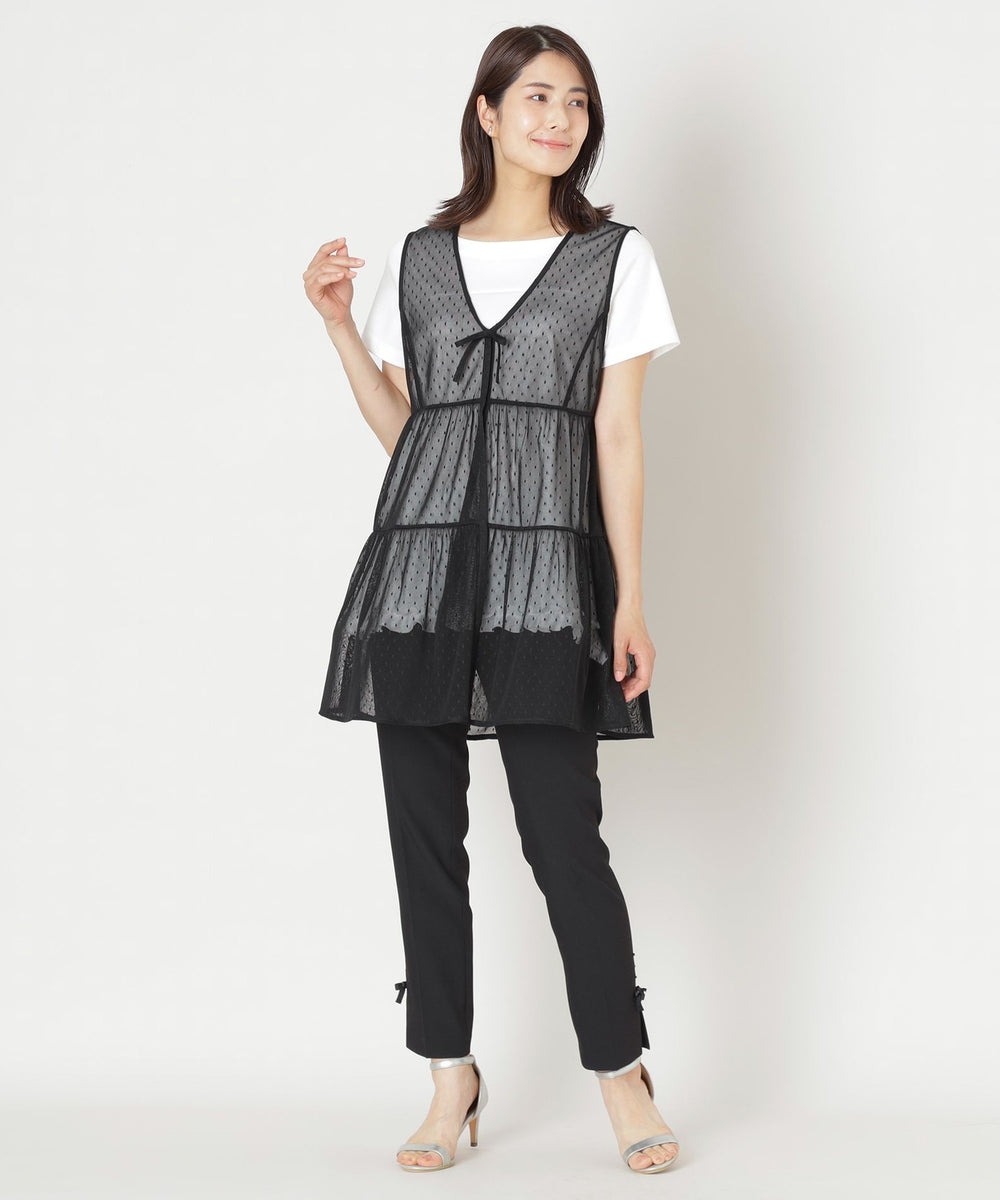 美品 大きいサイズ トゥービーシック リボンビジュー チュニック TO BE CHIC｜タックリボン&ビジューネック チュニック | Rakuten