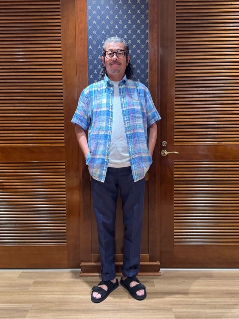 Brooks Brothers 濃紺 半袖リネンシャツ アイリッシュリネン ショートスリーブ スポーツシャツ Regular