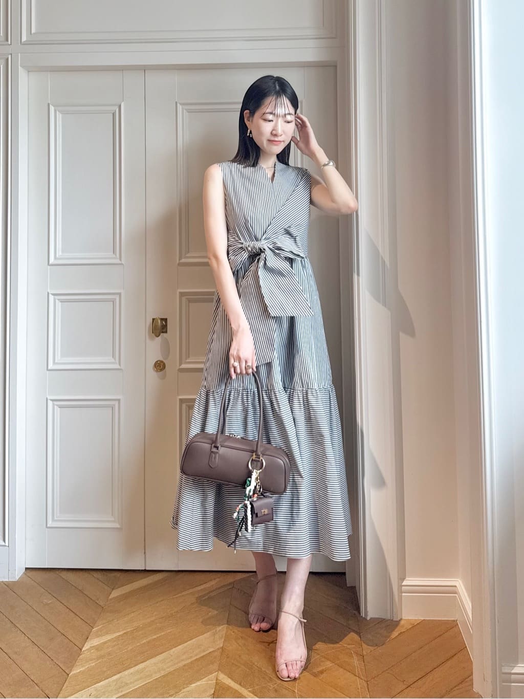 【美品】allureville タイプライターティアードワンピース　レッドS タイプライターチンツキャミソールワンピース|allureville