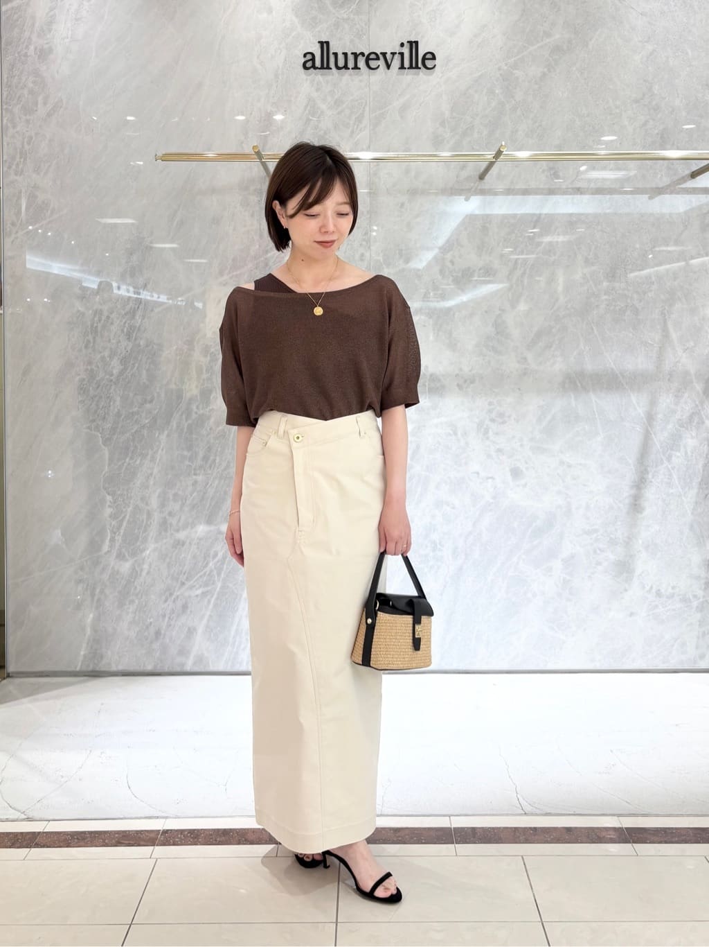 美品✨【LOULOU WILLOUGHBY】 美シルエット マーメイド スカート LOULOU WILLOUGHBY】デニムライクマーメイドスカート