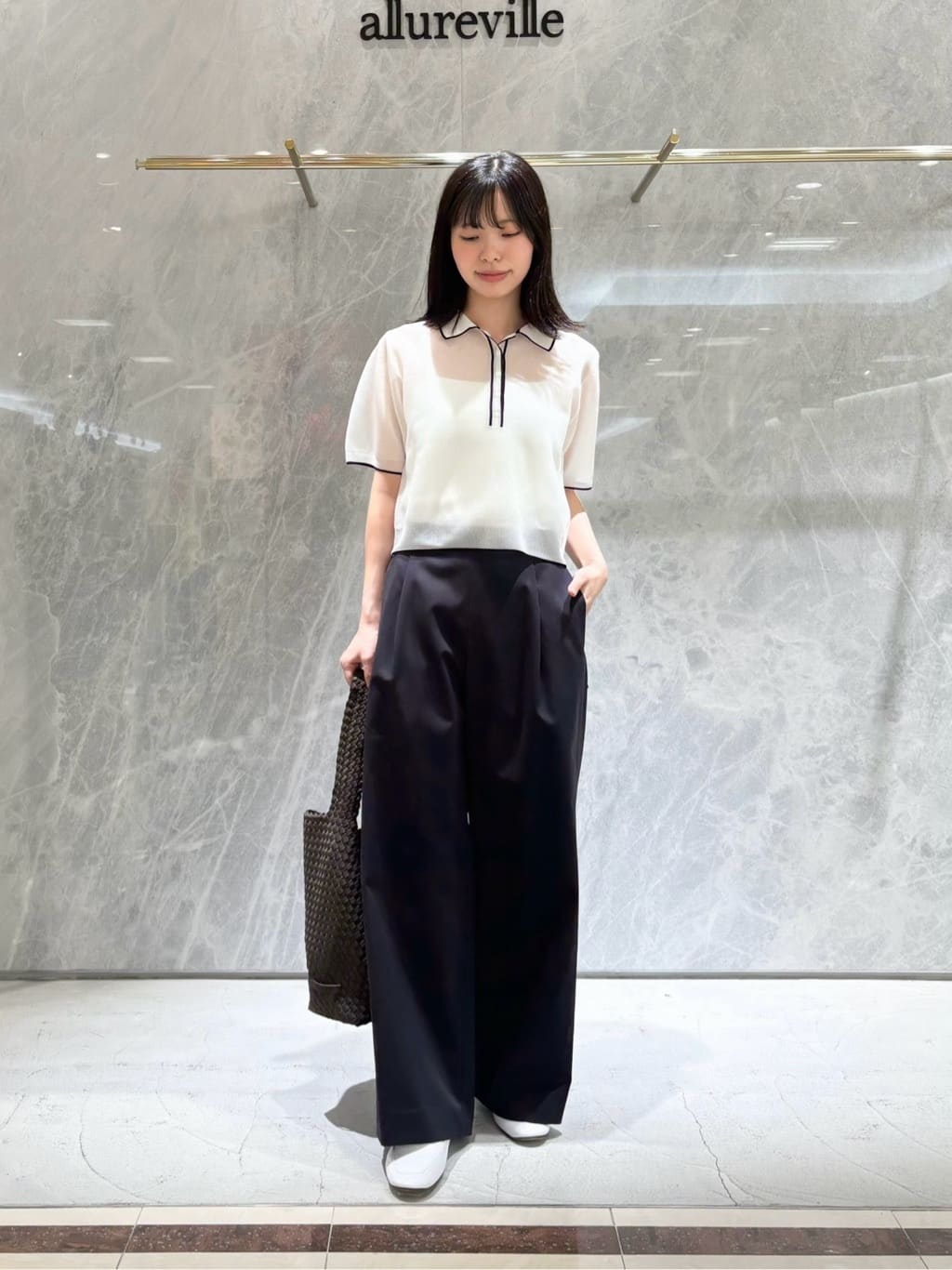 ニット セーター 「LOULOU WILLOUGHBY」ショルダーレース釦プルオーバー レディース allureville｜【LOULOU WILLOUGHBY】ショルダーレース釦プル