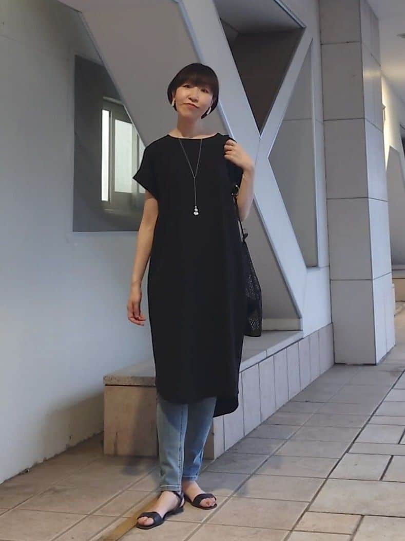 リネンドットワンピース （ミニ丈・ひざ丈ワンピース