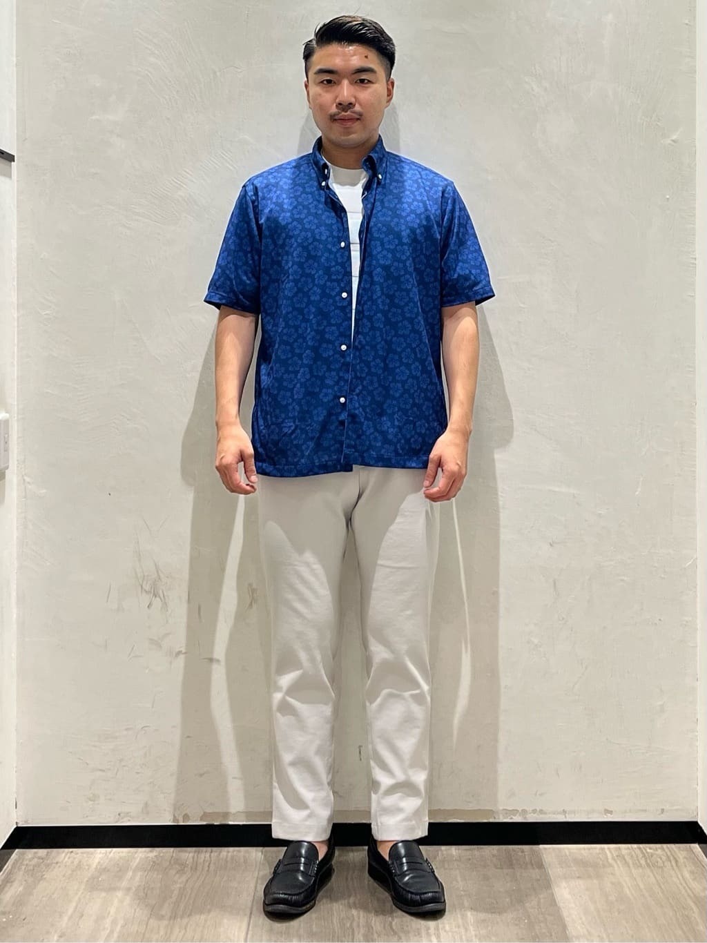セール】 【TWO TONE CONTRAST】ポルカドットプリントシャツ