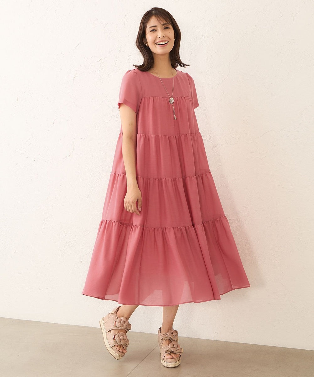 ワンピース JEANASIS ワンピース ハイショクステッチギャザーワンピース