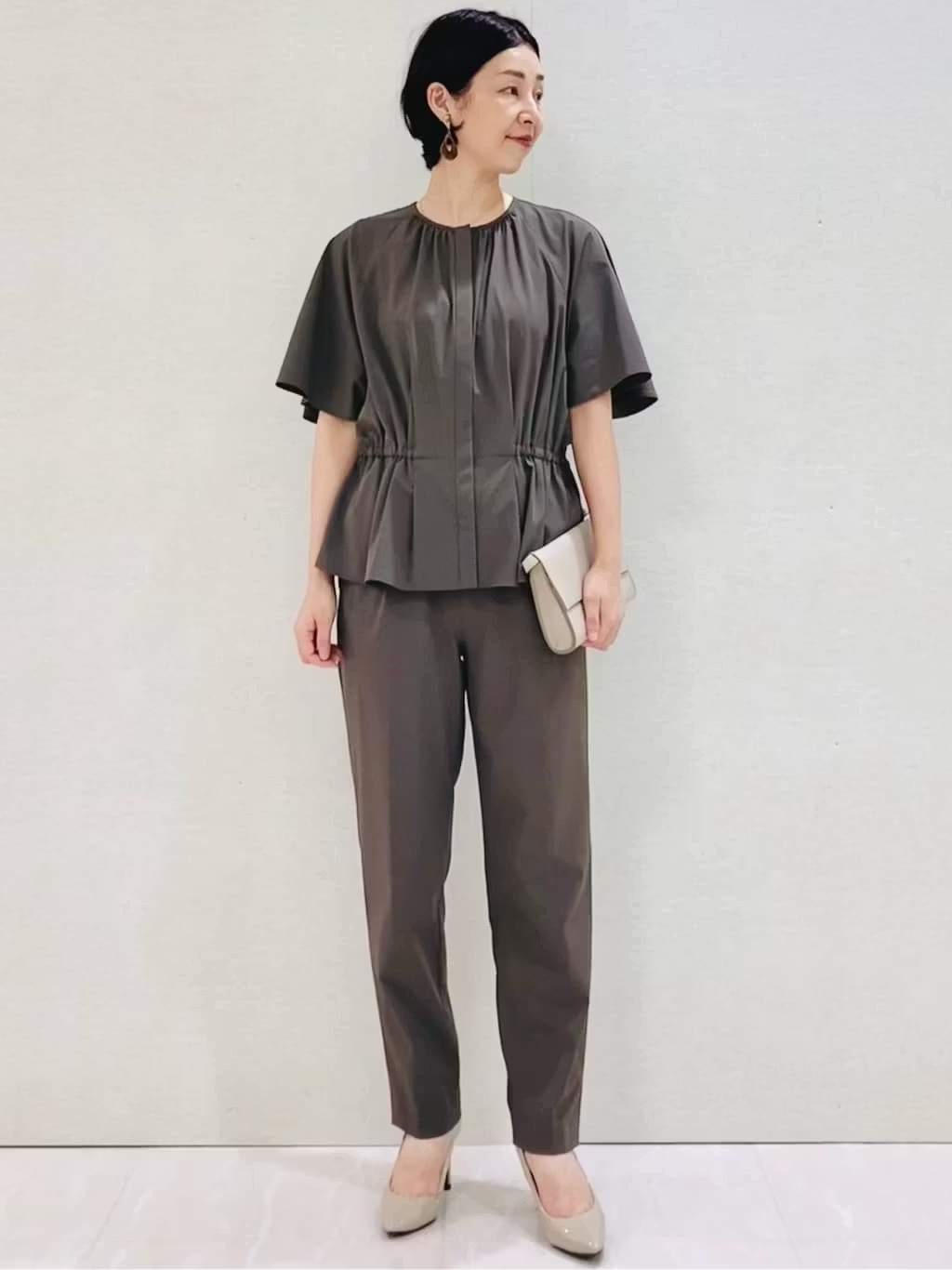 身長:161㎝,着用サイズ:M（38)サイズ