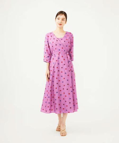 【美品】Sybilla シビラ　シアープリーツドレス　M ピンク　ゆったり バイカラープリーツドレス(ドレス) | Sybilla(シビラ)｜イトキン