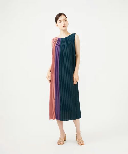 Sybilla リネン ロングワンピース　パッチワーク Sybilla リネン ロングワンピース パッチワーク