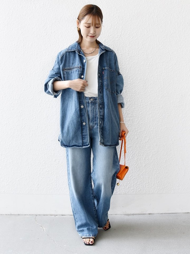 セール】 SHIPS Primary Navy Label:ストレートデニム （デニム