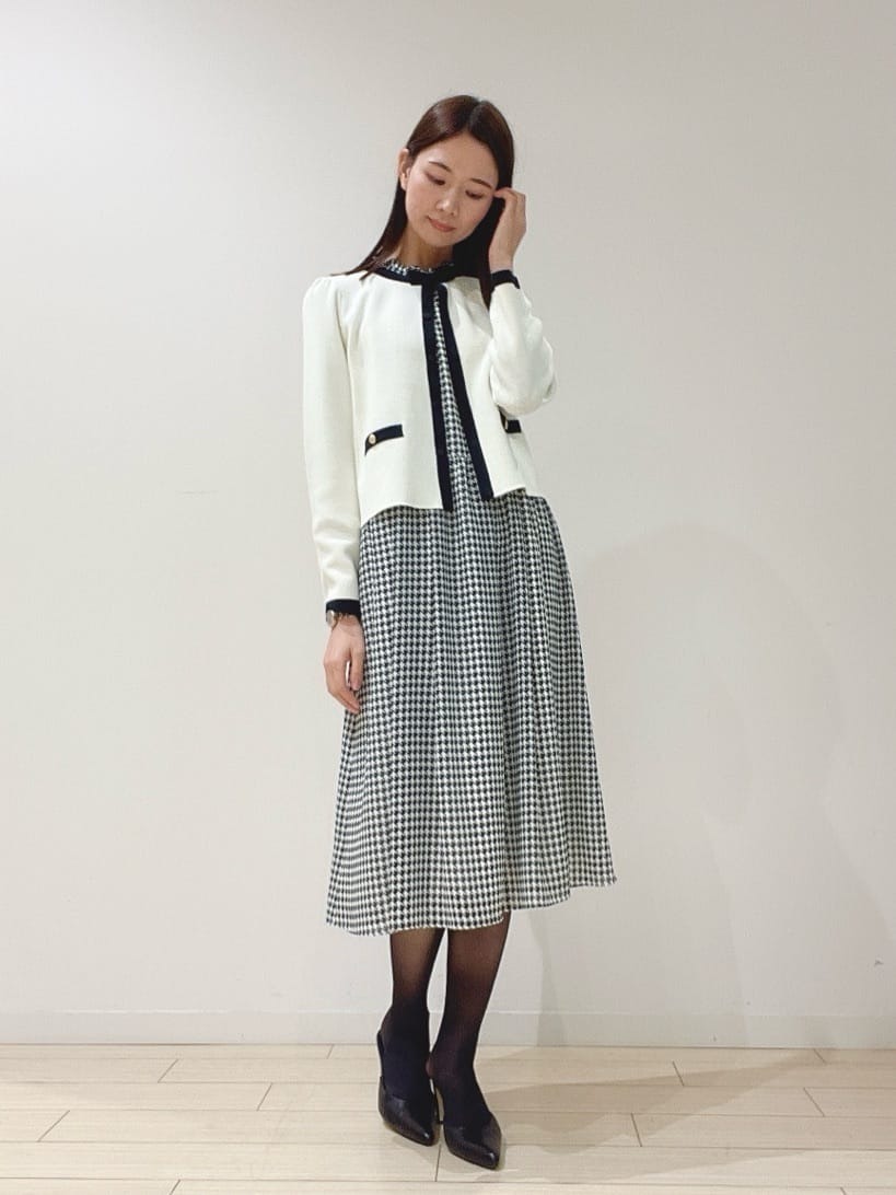 【タグ付き新品】TO BE CHIC ニットワンピース ニットタフタコンビスカラップ ワンピース(ワンピース)｜TO BE