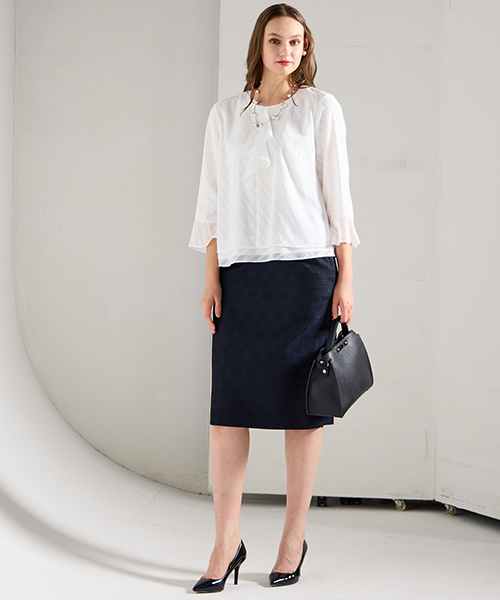 【M～4Lサイズ】　高級感と新鮮さをかねそなえたコンテンポラリーでシャープなエレガンスコーディネートを提案します。　