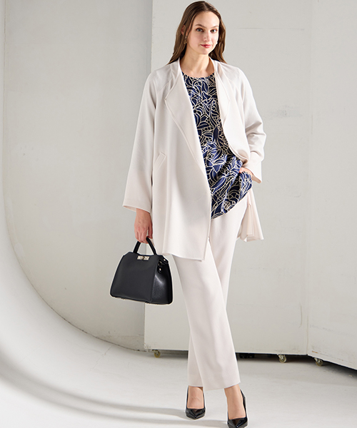 【M～4Lサイズ】　高級感と新鮮さをかねそなえたコンテンポラリーでシャープなエレガンスコーディネートを提案します。　