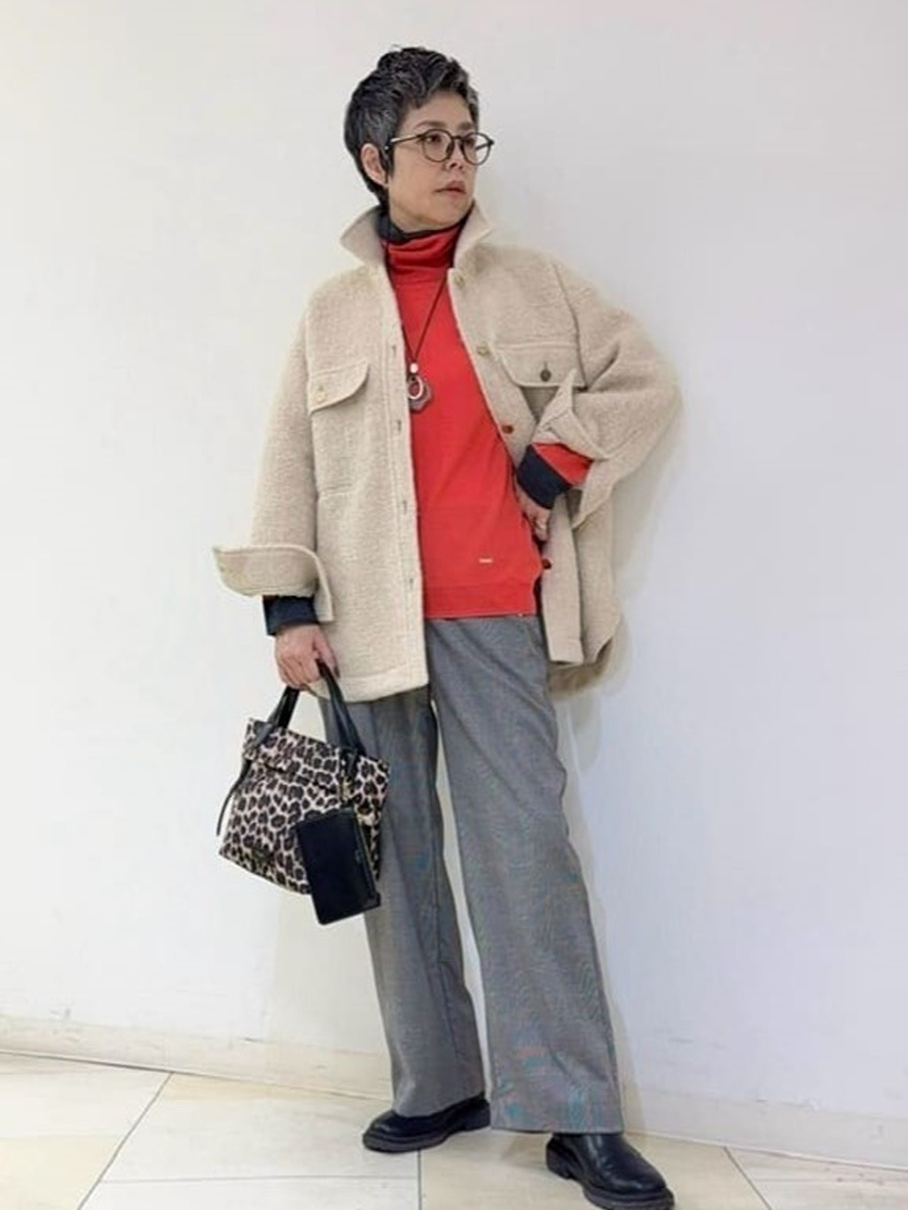 リラックススタイル•*¨*•.¸¸♬中間アウターにオススメなCPOジャケット
ダブルタートルは1枚着でも素敵【モデル身長：164cm】