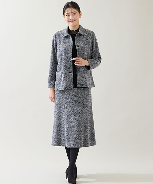 【大きいサイズ】きちんとした場にふさわしい上質感と温かみのあるセットアップスタイル