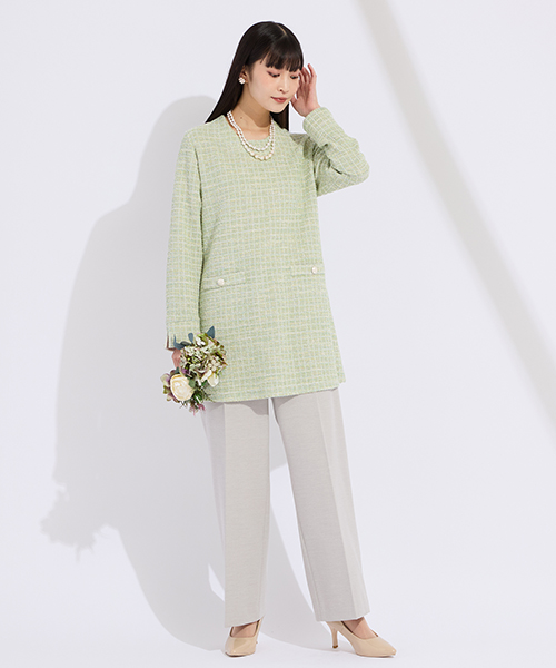 【M～4Lサイズ】　高級感と新鮮さをかねそなえたコンテンポラリーでシャープなエレガンスコーディネートを提案します。　