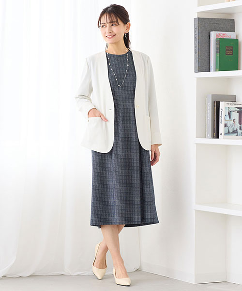 清涼感たっぷりのジャケットとワンピースで春夏のエレガンスシーンも涼やかに楽しんで♪
