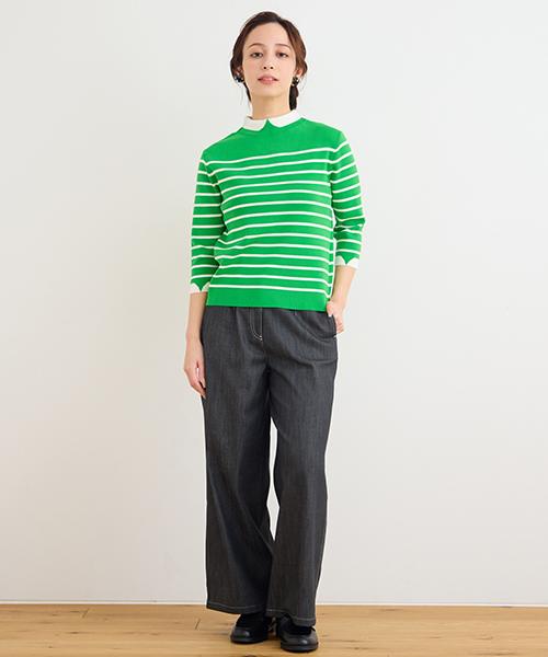 “Find Your Size” -探していたのは、こんな服- 小柄さんに似合う上品でバランスの良いSサイズ服、リリアンビューティエクラ。 Mサイズは一部店舗とオンラインショップにて販売。モデル身長：155㎝