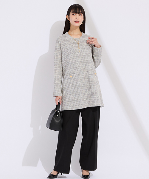 【M～4Lサイズ】　ラージサイズのお洒落服。Lサイズに特化したブランドがおつくりする上質素材を使用したエレガンススタイル。身体に合った服を着ることできちんと感もアップ。自信をもって出かけられる私サイズのお洒落を楽しんで。