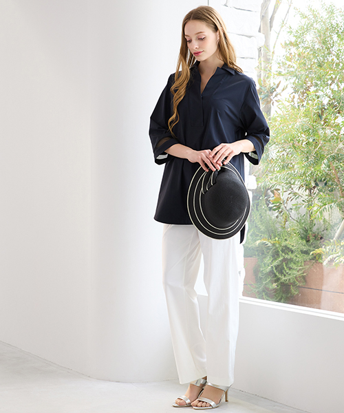 【M～4Lサイズ】　ラージサイズのお洒落服。Lサイズに特化したブランドがおつくりする上質素材を使用したエレガンススタイル。身体に合った服を着ることできちんと感もアップ。自信をもって出かけられる私サイズのお洒落を楽しんで。大人のこなれ感あるカジュアルライン「スプラウト」も併せてご覧ください。