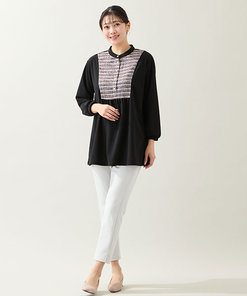 【大きいサイズ】ファンシーニットを使ったエレガンスチュニックで着映え度アップ!
