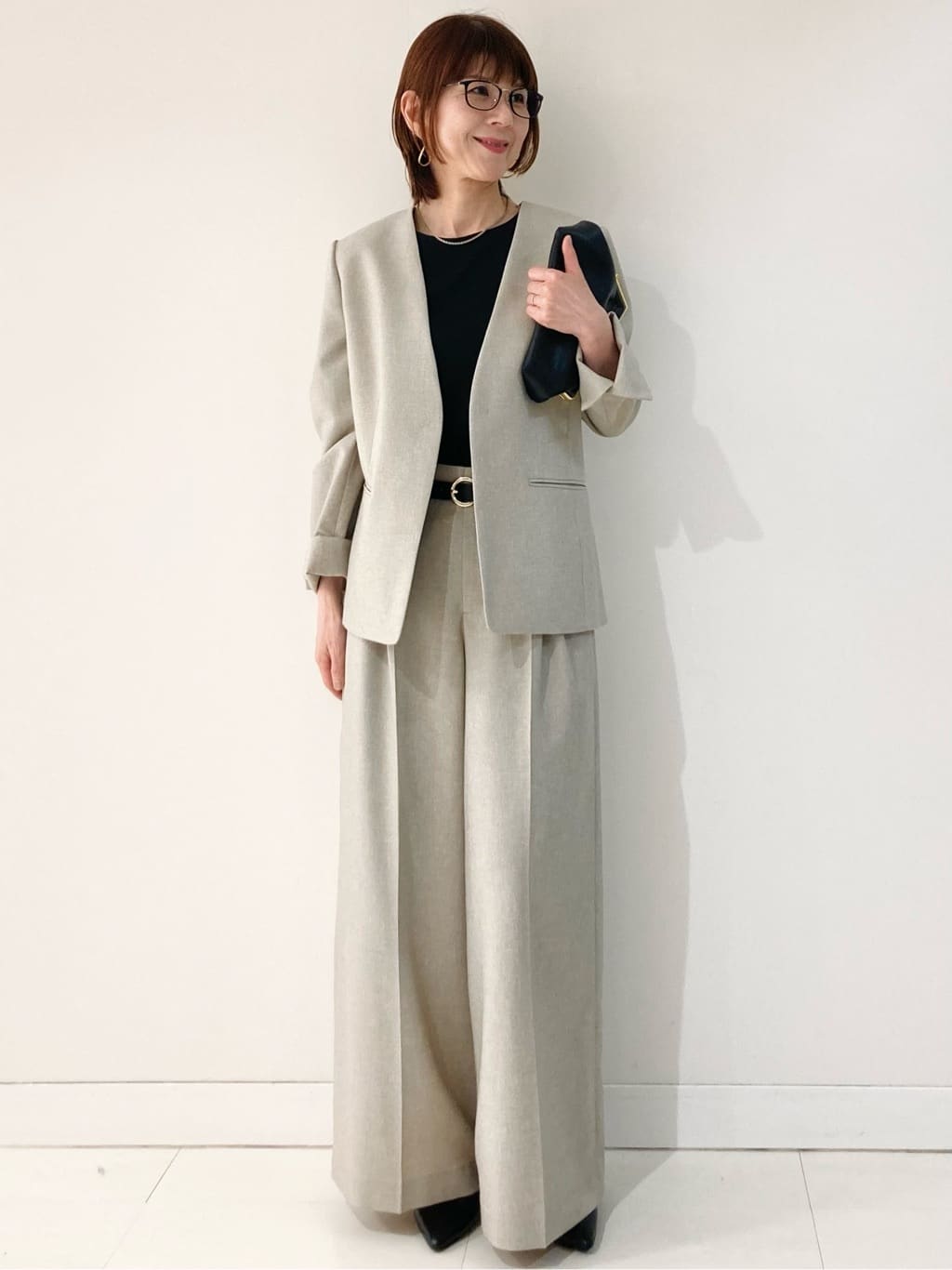 身長:161㎝,着用サイズ:M(38)サイズ