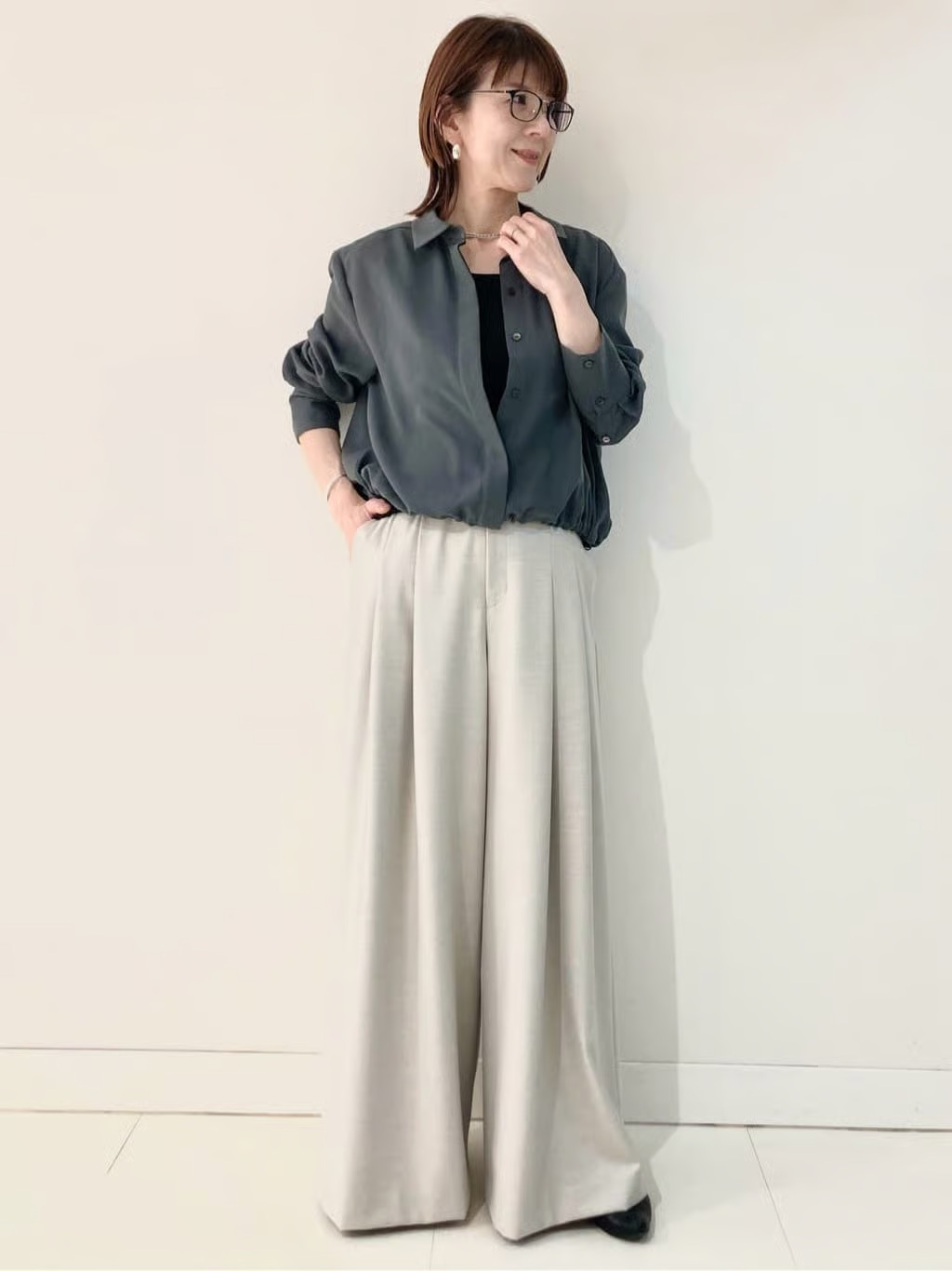 身長:161㎝,着用サイズ:M(38)サイズ