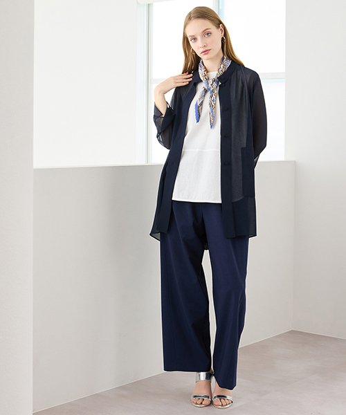 【M～4Lサイズ】　ラージサイズのお洒落服。Lサイズに特化したブランドがおつくりする上質素材を使用したエレガンススタイル。身体に合った服を着ることできちんと感もアップ。自信をもって出かけられる私サイズのお洒落を楽しんで。