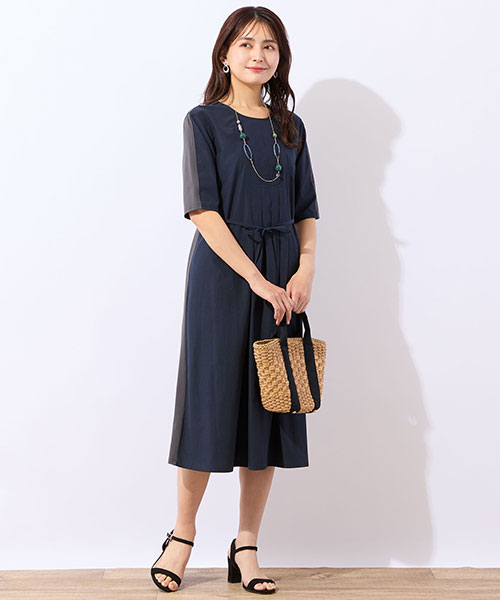 前後で印象が変わる異素材ワンピは夏のお出かけにおすすめ！
