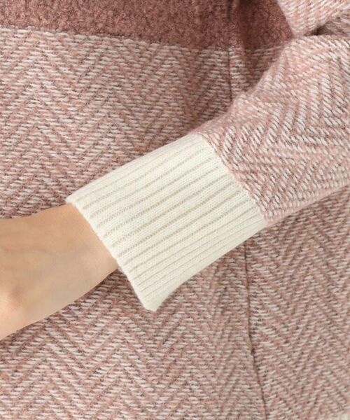 CORDIER / コルディア ニット・セーター | 【洗える】一枚着るだけでオシャレに 切り替えへリンボン柄デザインニット | 詳細6