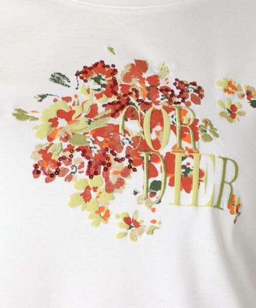 CORDIER / コルディア Tシャツ | 花柄モチーフ刺しゅうTシャツ | 詳細3