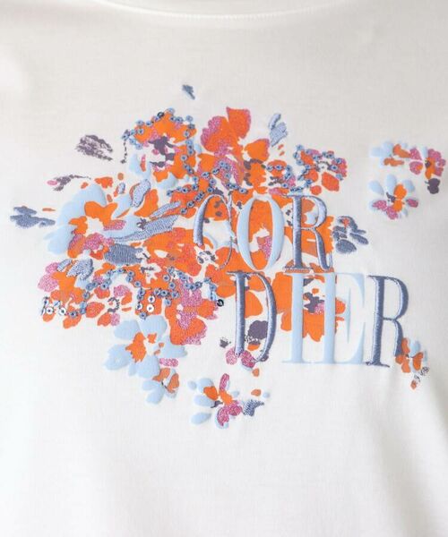 CORDIER / コルディア Tシャツ | 花柄モチーフ刺しゅうTシャツ | 詳細5