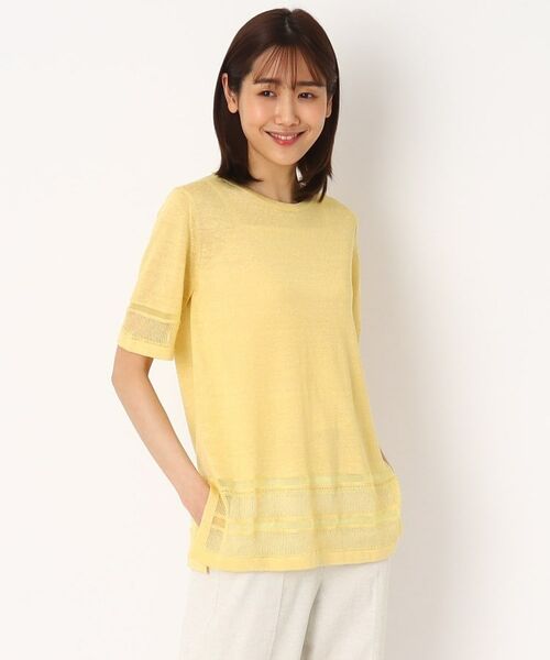 CORDIER / コルディア ニット・セーター | スクラッチリネン プルオーバー(レモンイエロー(031))