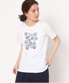 ビーズ、スパンコール、刺繍デザインTシャツ